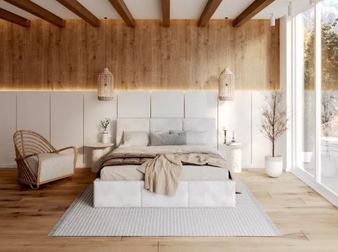 Manželská čalouněná postel Fdm Fresia Paris šíře 173 cm