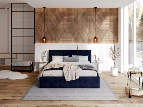 Manželská čalouněná postel Fdm Fresia Paris šíře 193 cm